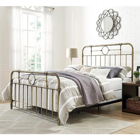 Walker Edison Furniture Queen Size Bronze Metal Pipe Bed BQMPBR